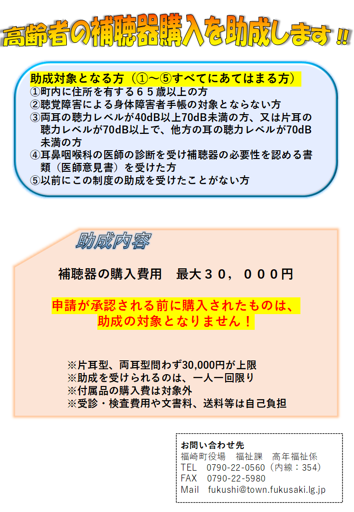 高齢者補聴器購入助成事業のフロー図その1