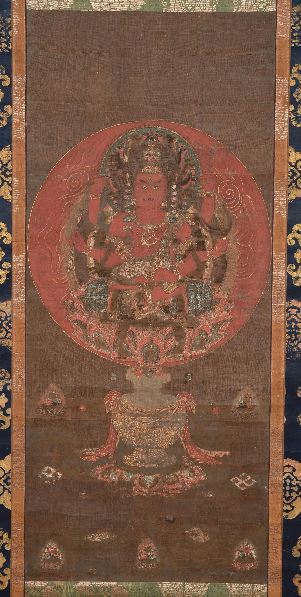 絹本着色愛染明王図