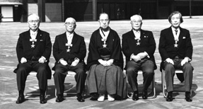 文化勲章親授式での記念撮影	